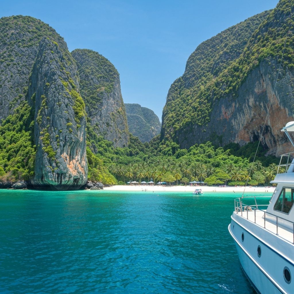Phi Phi Islands with limestone cliffs and turquoise water